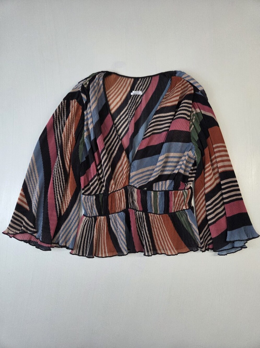 SAYLOR Pleated Striped Top